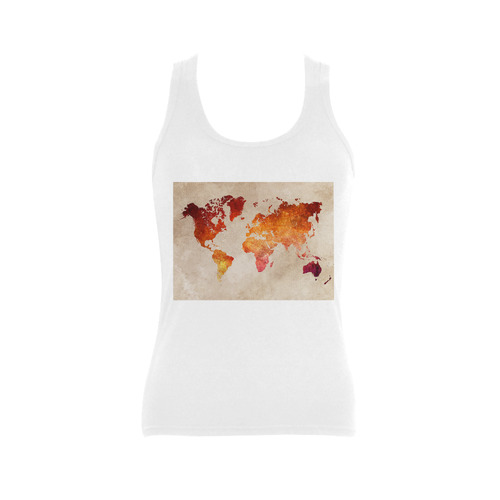 world map 33 Women's Shoulder-Free Tank Top (Model T35)