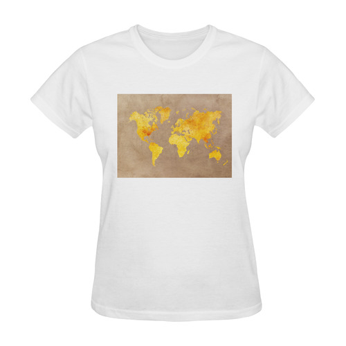 world map 23 Sunny Women's T-shirt (Model T05)