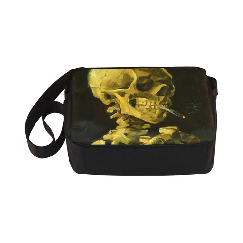 Van Gogh Skull With Burning Cigarette Classic Cross-body Nylon Bags (Model 1632)