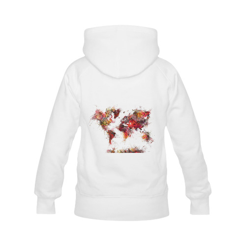 world map Women's Classic Hoodies (Model H07)