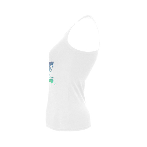 world map 15 Women's Shoulder-Free Tank Top (Model T35)