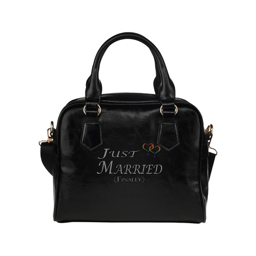 Just Married (Finally) Lesbian Pride Shoulder Handbag (Model 1634)