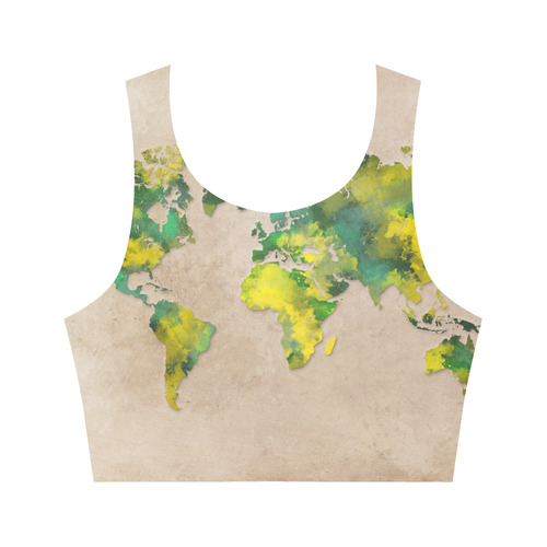 world map 11 Women's Crop Top (Model T42)