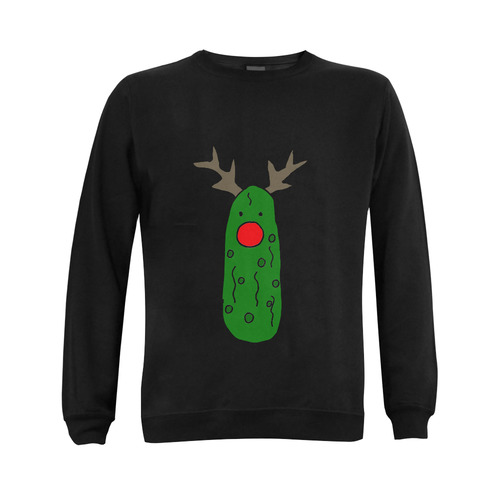 Funny Pickle Reindeer Christmas Art Gildan Crewneck Sweatshirt(NEW) (Model H01)
