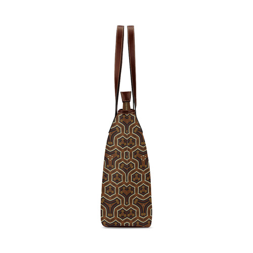 Chocolate Honeycomb Style Shoulder Tote Bag (Model 1646)