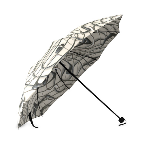 Ribbon Chaos 2 bw Foldable Umbrella (Model U01)