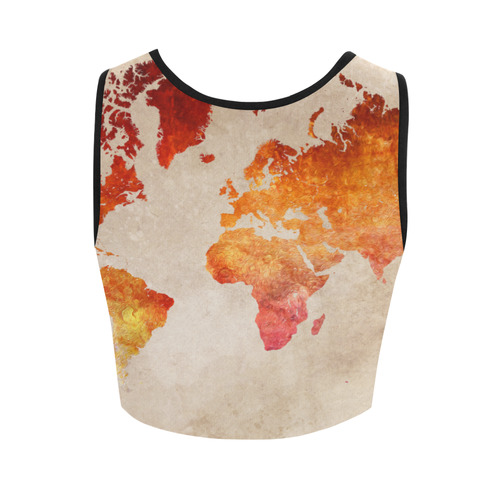 world map 33 Women's Crop Top (Model T42)