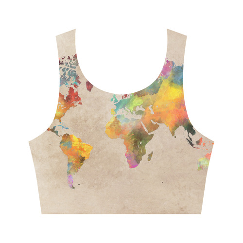 world map 17 Women's Crop Top (Model T42)