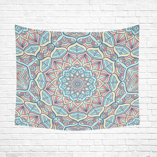 Beautiful Mandala Design Cotton Linen Wall Tapestry 60"x 51"