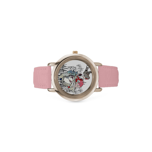 Cupid of Crime Women's Rose Gold Leather Strap Watch(Model 201)