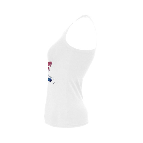 world map 12 Women's Shoulder-Free Tank Top (Model T35)