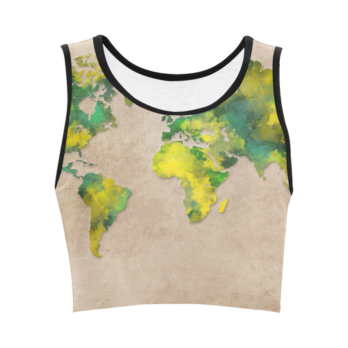 world map 11 Women's Crop Top (Model T42)