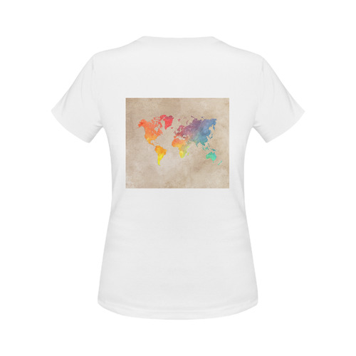 world map Women's Classic T-Shirt (Model T17）