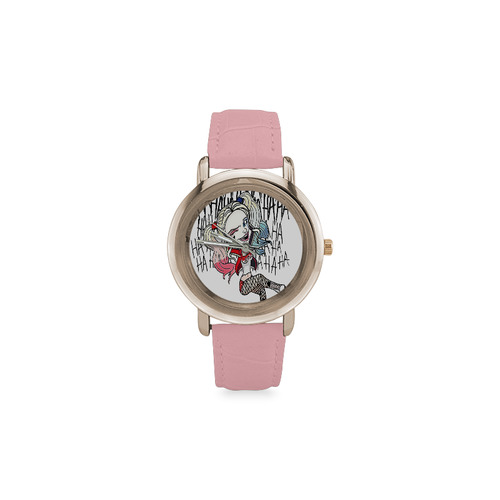 Cupid of Crime Women's Rose Gold Leather Strap Watch(Model 201)