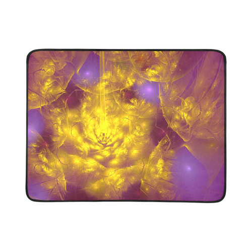 Bright Yellow and Purple Delight Beach Mat 78"x 60"