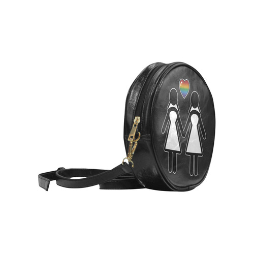 Silhouette Bride and Bride - Tall Round Sling Bag (Model 1647)