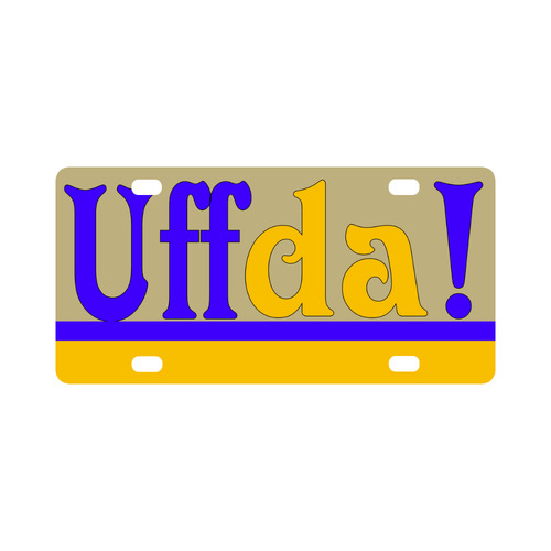UFF DA Yellow blue Swedish Classic License Plate