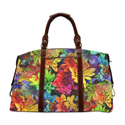 Photography Colorfully Asters Flowers Pattern Classic Travel Bag (Model 1643)