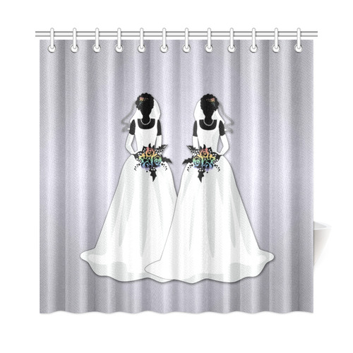 A-Line Dress Lesbian Brides Shower Curtain 72"x72"