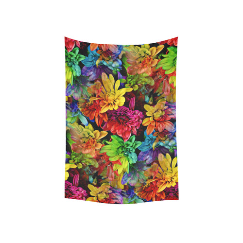Photography Colorfully Asters Flowers Pattern Cotton Linen Wall Tapestry 40"x 60"