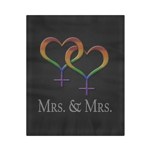 Mrs. and Mrs. Lesbian Pride Duvet Cover 86"x70" ( All-over-print)