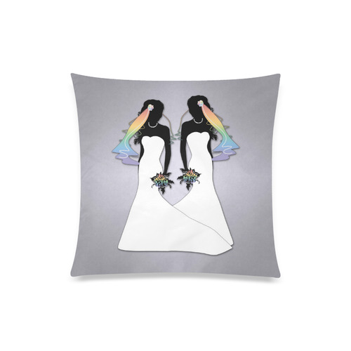 Mermaid Dress Lesbian Brides Custom Zippered Pillow Case 20"x20"(Twin Sides)