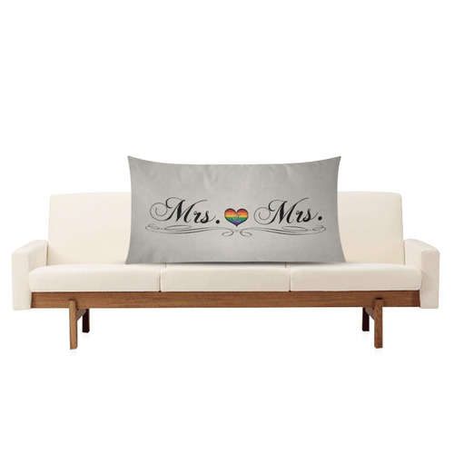 Mrs. & Mrs. Lesbian Design Rectangle Pillow Case 20"x36"(Twin Sides)