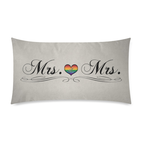 Mrs. & Mrs. Lesbian Design Rectangle Pillow Case 20"x36"(Twin Sides)