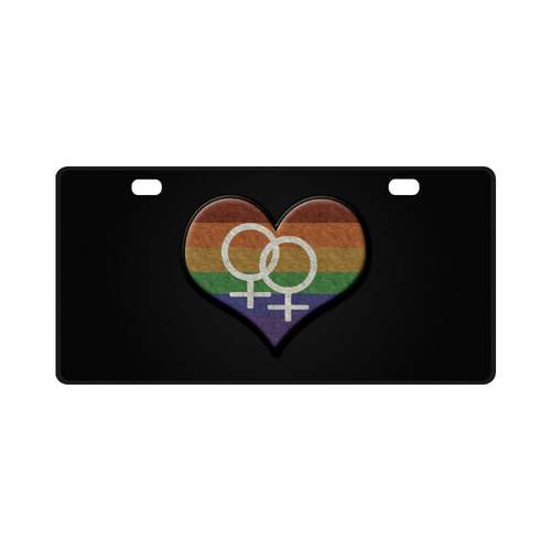 Lesbian Pride Heart License Plate