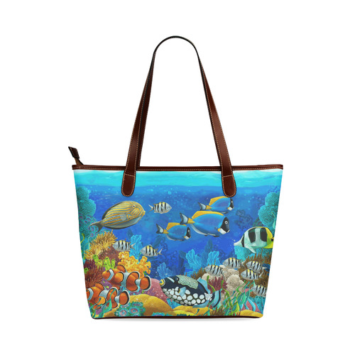 Clown Fish Tropical Coral Reef Shoulder Tote Bag (Model 1646)