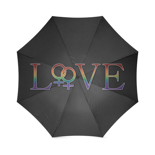 Lesbian Pride Rainbow love Foldable Umbrella (Model U01)