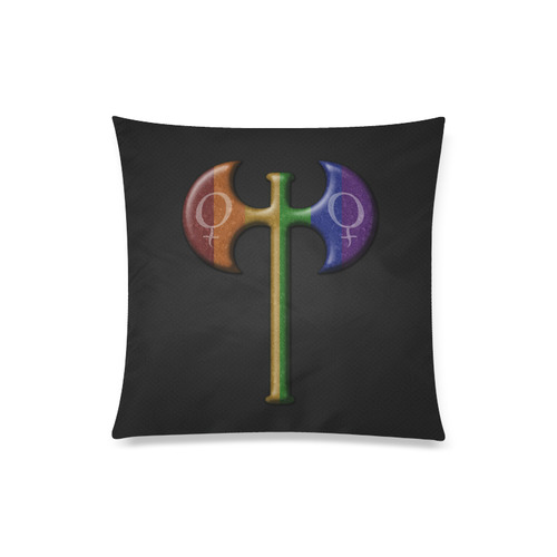 Rainbow Lesbian Pride Labrys Custom Zippered Pillow Case 20"x20"(Twin Sides)