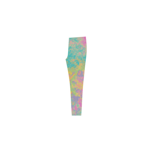 yellow turquoise pink Cassandra Women's Leggings (Model L01)