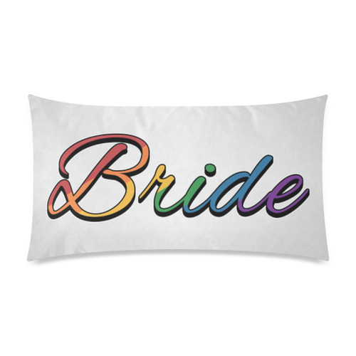 Lesbian Pride Rainbow "Bride" Rectangle Pillow Case 20"x36"(Twin Sides)