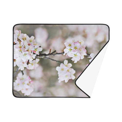Photography Branch with Spring Flowers white Beach Mat 78"x 60"