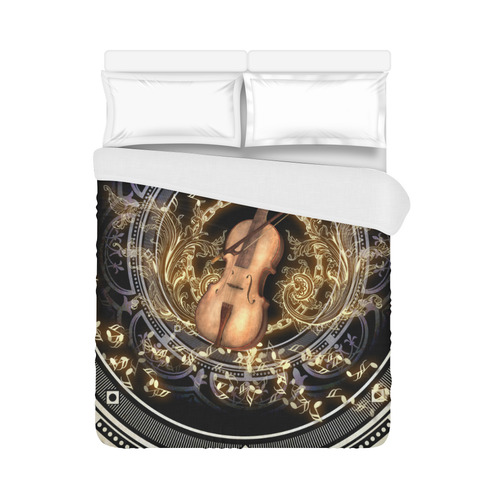 Beautiful violin and violin bow Duvet Cover 86"x70" ( All-over-print)