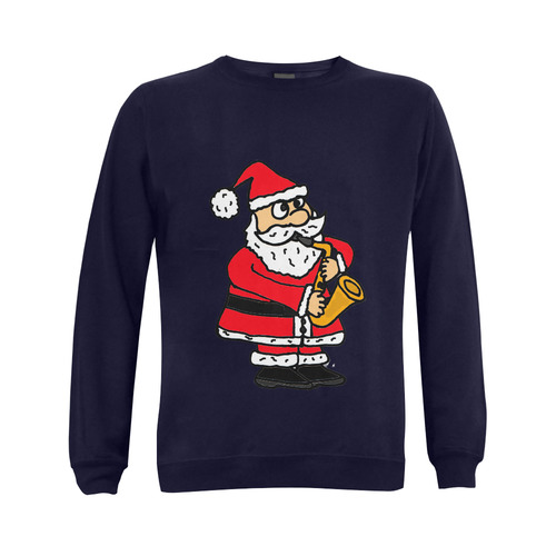 Funny Santa Claus Playing Saxophone Christmas Art Gildan Crewneck Sweatshirt(NEW) (Model H01)