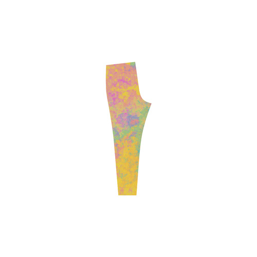 yellow turquoise pink Cassandra Women's Leggings (Model L01)