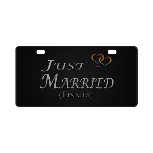 Just Married (Finally) Lesbian Pride License Plate