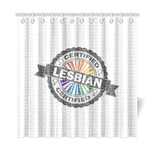 Certified Lesbian Stamp Shower Curtain 72"x72"