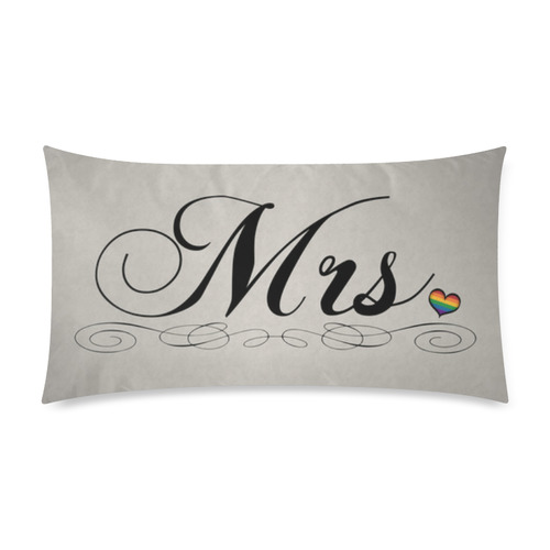 Mrs. Lesbian Design Rectangle Pillow Case 20"x36"(Twin Sides)