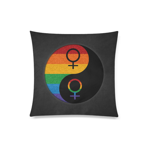 Lesbian Pride Yin and Yang Custom Zippered Pillow Case 20"x20"(Twin Sides)