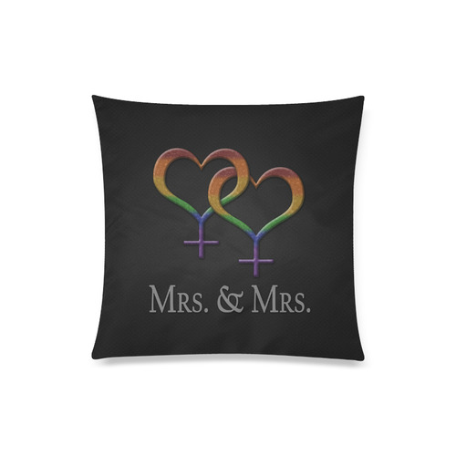 Mrs. and Mrs. Lesbian Pride Custom Zippered Pillow Case 20"x20"(Twin Sides)