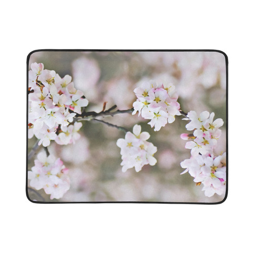 Photography Branch with Spring Flowers white Beach Mat 78"x 60"