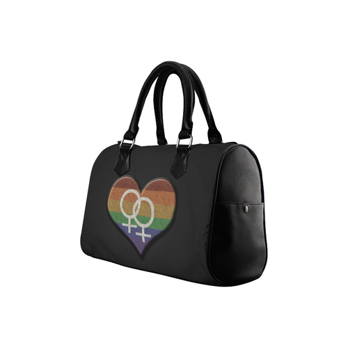 Lesbian Pride Heart Boston Handbag (Model 1621)
