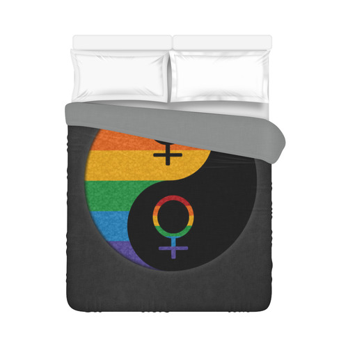 Lesbian Pride Yin and Yang Duvet Cover 86"x70" ( All-over-print)