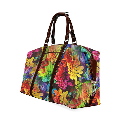 Photography Colorfully Asters Flowers Pattern Classic Travel Bag (Model 1643)