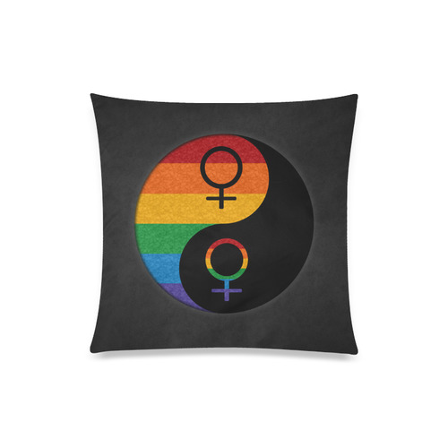 Lesbian Pride Yin and Yang Custom Zippered Pillow Case 20"x20"(Twin Sides)