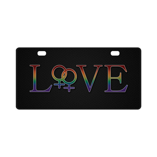 Lesbian Pride Rainbow love License Plate