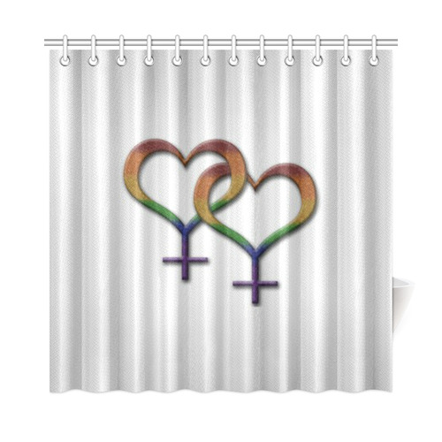 Rainbow Female Gender Symbols Shower Curtain 72"x72"